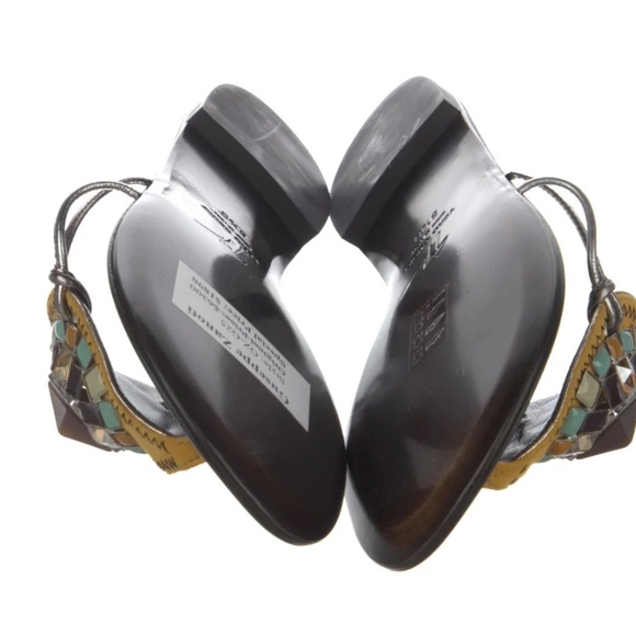 Pristine Giuseppe Zanotti Suede Crystal Embellishments Slides Size: 8.5 - Picture 6 of 9